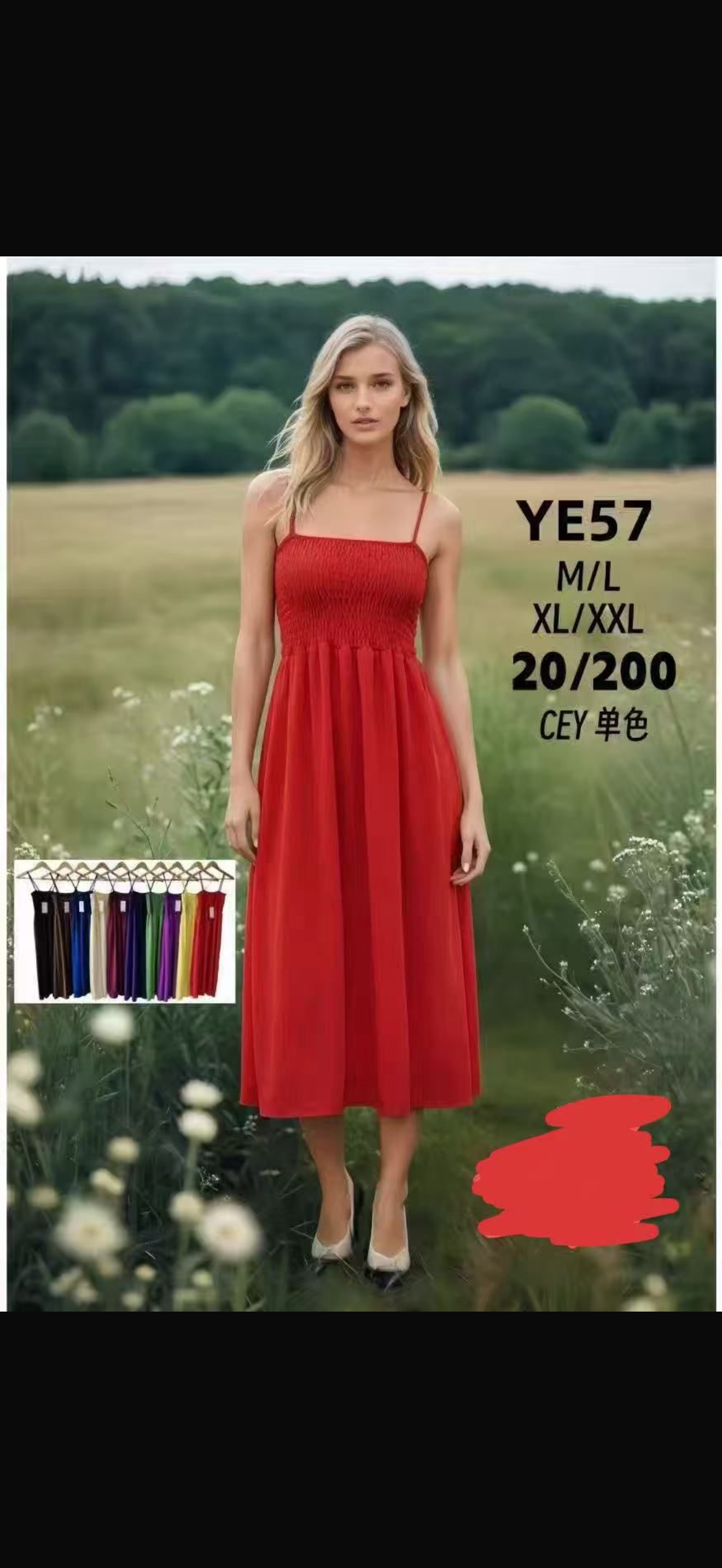 Vestido corto YE57 sección económica