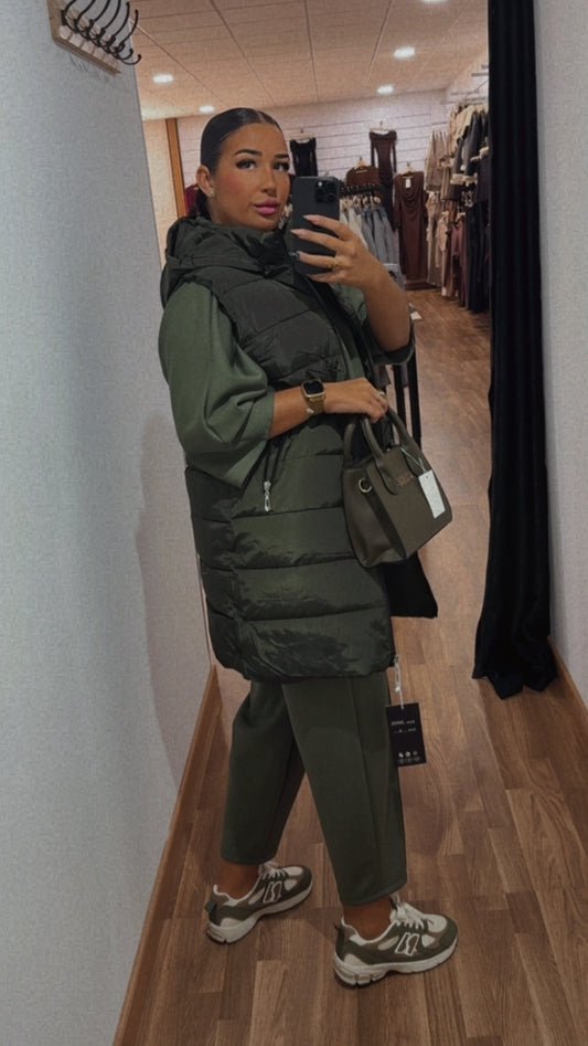 Plumifero sin mangas largo